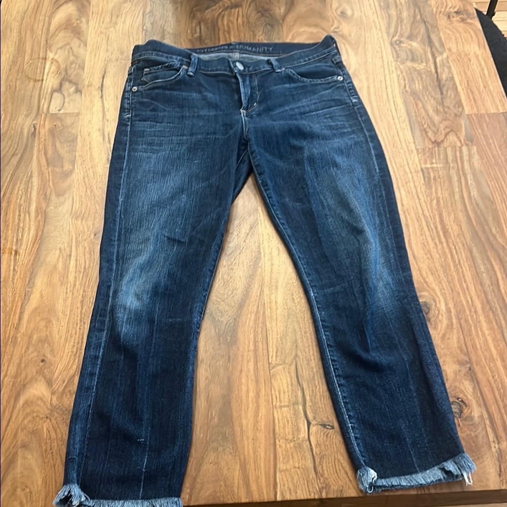 Citizens Of Humanity Blue Cropped Ankle Jeans